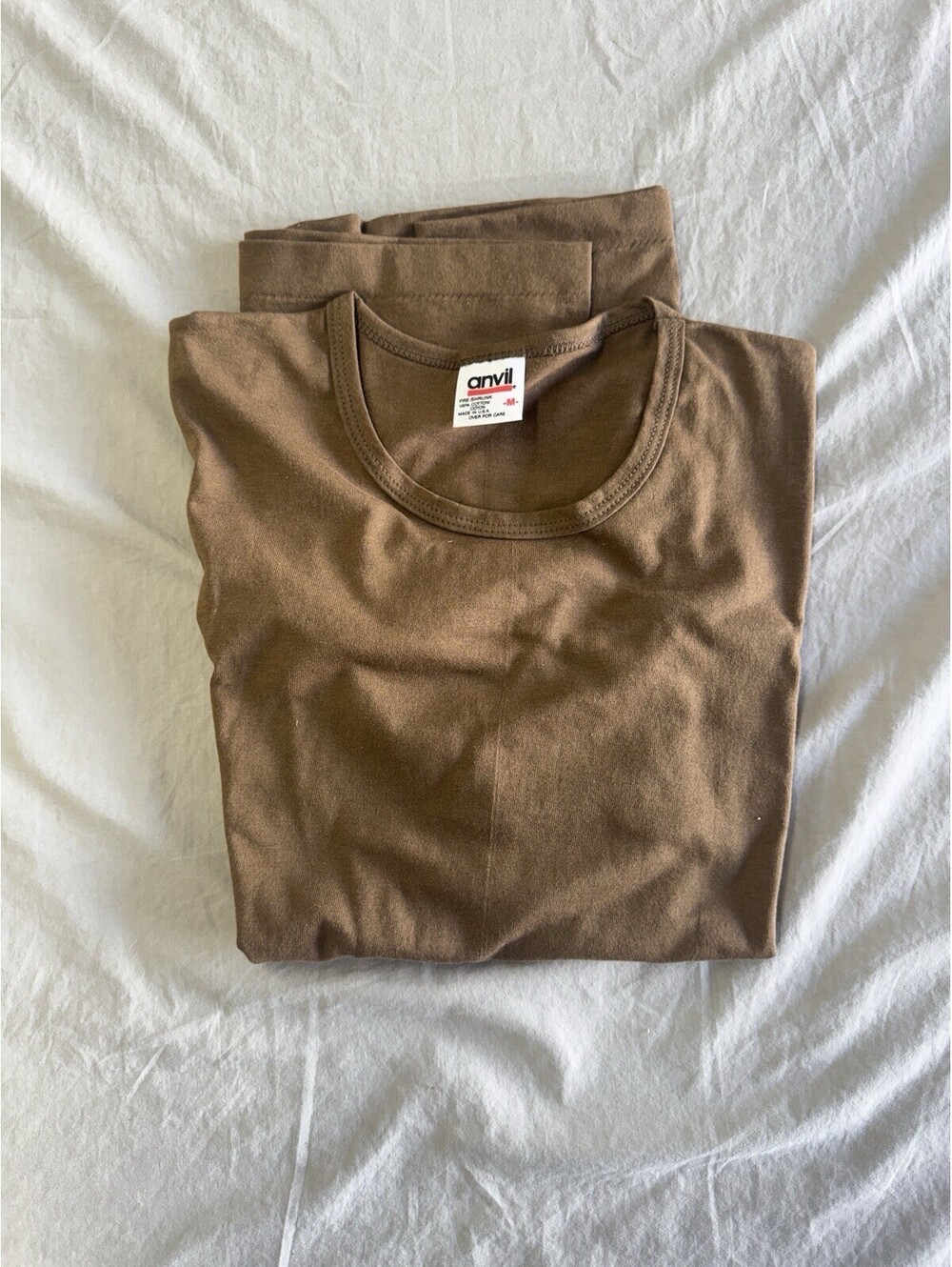 Vintage Anvil Blank Tshirt Brown Size Medium